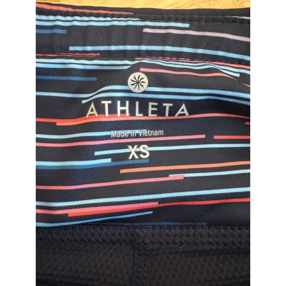 Athleta Women's Striped Athletic Spacedye Swagger Skort XS Navy Pink Blue Coral - Picture 3 of 7